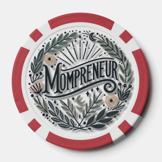 Mompreneur-thema Poker Chips (Achterkant)
