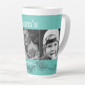 Mom's Angels 3 Foto Zonnebloem Latte Latte Mok (Rechterhoek)