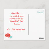 Mom's Bakery Retro Moederdag Briefkaart (Achterkant)