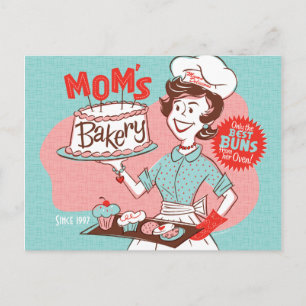 Mom's Bakery Retro Moederdag Briefkaart