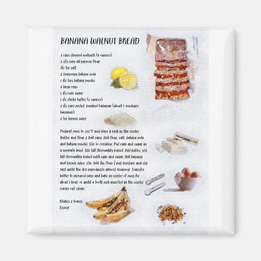 Moms Banana Bread Magneet (Voorkant)