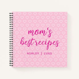 Mom's Best Recepten Schattige Roze Hartpatroon Tre Notitieboek