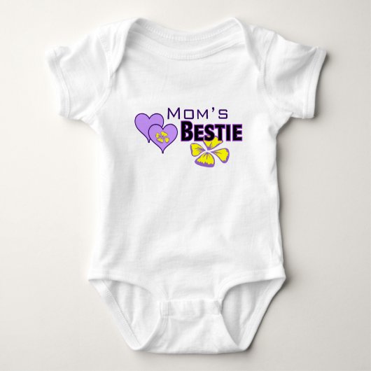 Mom's Bestie Harten & Bloemen Baby Girl Bodysuit (Voorkant)