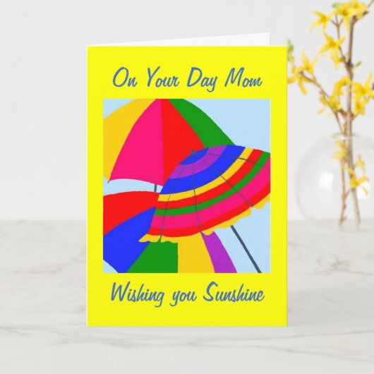 MOM'S BIRTHDAY WISHED SUNSHINE KAART (Gele Bloem)