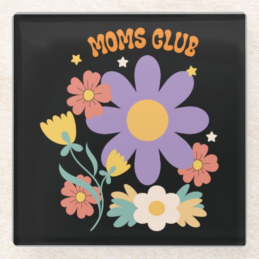Moms Club Glazen Onderzetter (Voorkant)