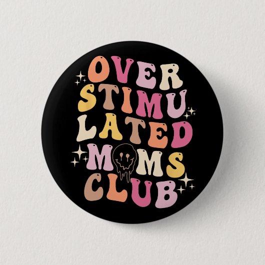 Moms Club Retro Groovy Moederdag Ronde Button 5,7 Cm (Voorkant)