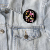 Moms Club Retro Groovy Moederdag Ronde Button 5,7 Cm (In situ)