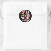 Moms Club Retro Groovy Moederdag Ronde Sticker (Tas)