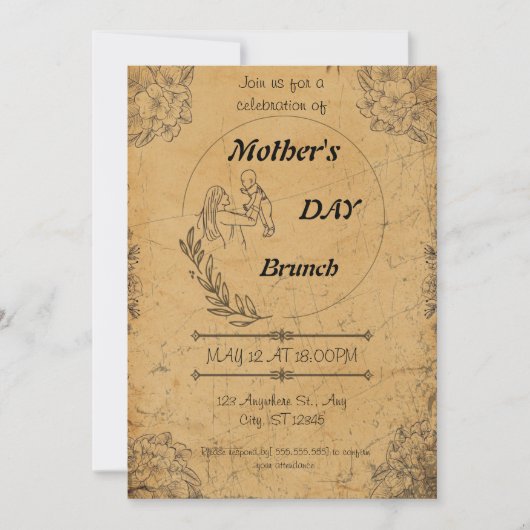 , Moms Day Delight Je bent uitgenodigd, Moederdag Kaart (Voorkant)