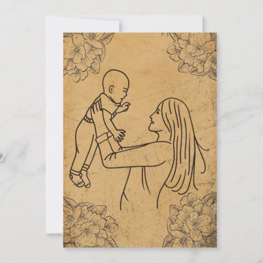 , Moms Day Delight Je bent uitgenodigd, Moederdag Kaart (Achterkant)