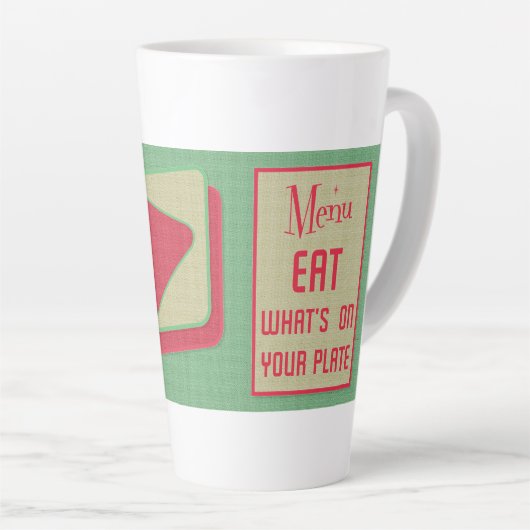 Moms Diner 1950s ontwerp Latte Mok (Rechterhoek)