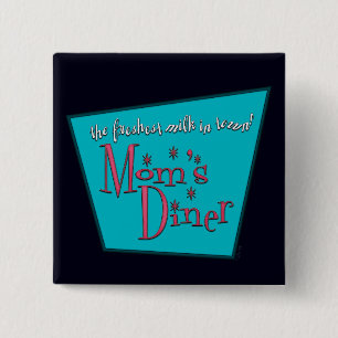 Moms Diner: Borstvoeding Vierkante Button 5,1 Cm