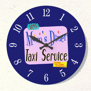 Moms Diner en Taxi Retro Kitchen Clock Numbers Grote Klok