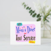 Moms Diner en Taxi Service Funny Gezegde Briefkaart (Staand voorkant)