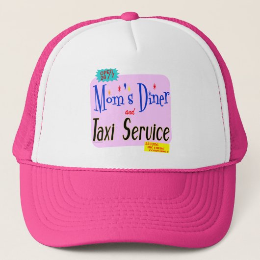 Moms Diner en Taxi Service Funny Gezegde Trucker Pet (Voorkant)