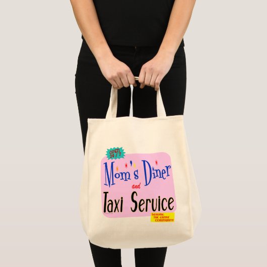 Moms Diner en Taxi Service Gezegde Canvas tas (Voorkant (product))