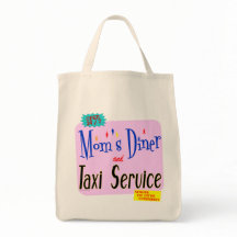 Moms Diner en Taxi Service Gezegde Canvas tas