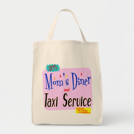 Moms Diner en Taxi Service Gezegde Canvas tas (Voorkant)