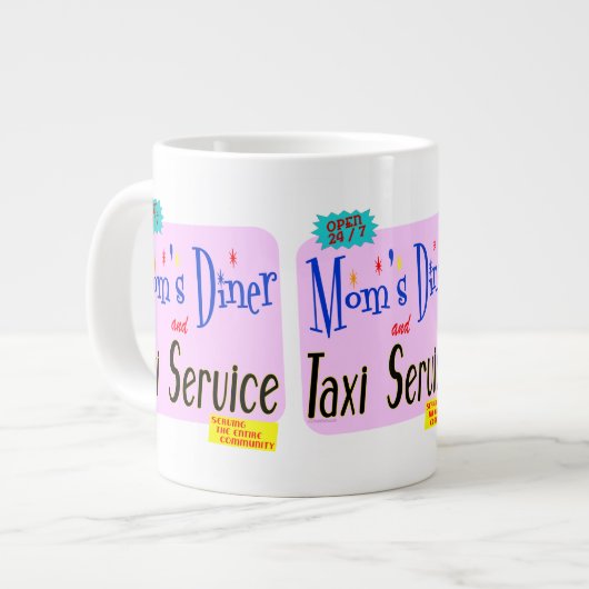 Moms Diner en Taxi Service Retro Gezegde Grote Koffiekop (Links)