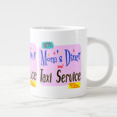 Moms Diner en Taxi Service Retro Gezegde Grote Koffiekop (Rechts)