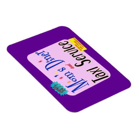 Moms Diner en Taxi Service Retro Gezegde Magneet (Rechterzijde)