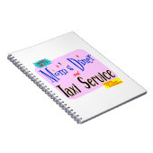 Moms Diner en Taxi Service Retro Gezegde Notitieboek (Rechterzijde)