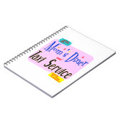 Moms Diner en Taxi Service Retro Gezegde Notitieboek (Linkerzijde)