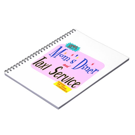 Moms Diner en Taxi Service Retro Gezegde Notitieboek (Linkerzijde)