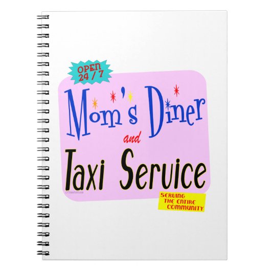 Moms Diner en Taxi Service Retro Gezegde Notitieboek (Voorkant)