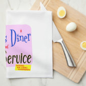 Moms Diner en Taxi Service Retro Kitchen Towel Theedoek (Quarter Fold)