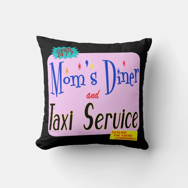 Moms Diner en Taxi Service Retro Pillow Kussen (Voorkant)