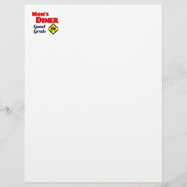 Mom's Diner Good Grub Funny Retro Gezegde (Voorkant)