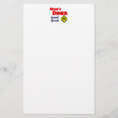 Mom's Diner Good Grub Funny Retro Gezegde Briefpapier (Voorkant)