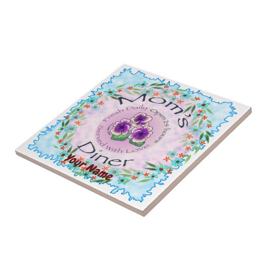 Moms Diner op maat Tegeltje (Zijkant)