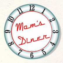 Moms Diner Retro Kitchen wandklok