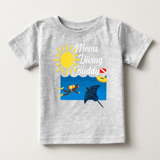 Moms Diving Buddy Design - Baby Fine Jersey T-Shir (Voorkant)
