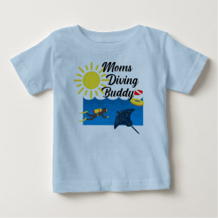 Moms Diving Buddy Design - Baby Fine Jersey T-Shir