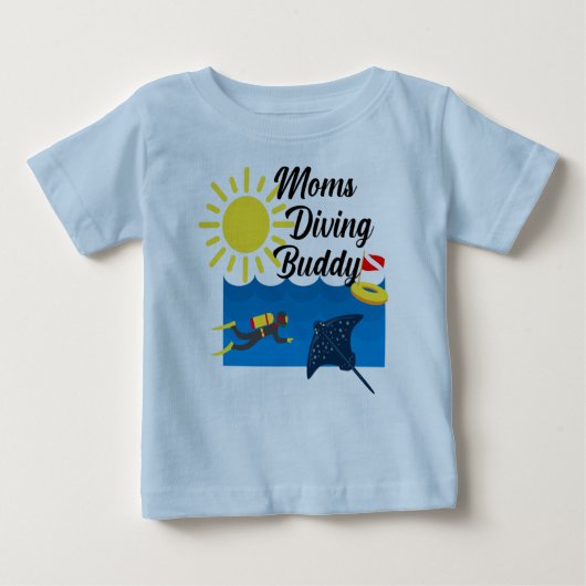 Moms Diving Buddy Design - Baby Fine Jersey T-Shir (Voorkant)
