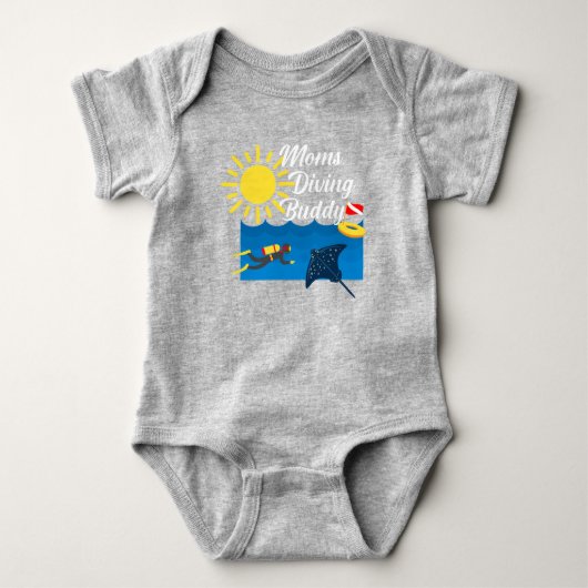 Moms Diving Buddy Design - Baby Jersey Bodysuit (Voorkant)