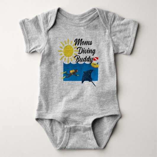 Moms Diving Buddy Design - Baby Jersey Bodysuit (Voorkant)