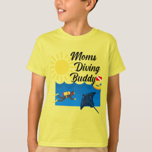 Moms duikend boeddontwerp - Kinderen - basis T-shi T-shirt