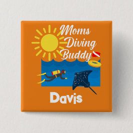 Moms duikend boeddontwerp - Square Magnet Button