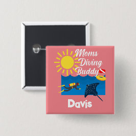 Moms duikend boeddontwerp - Square Magnet Button