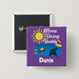 Moms duikend boeddontwerp - Square Magnet Button