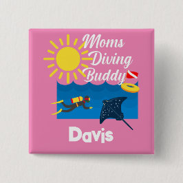 Moms duikend boeddontwerp - Square Magnet Button