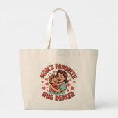 Mom's Favoriete Knuffeldealer - Schattige cadeau v Grote Tote Bag (Achterkant)
