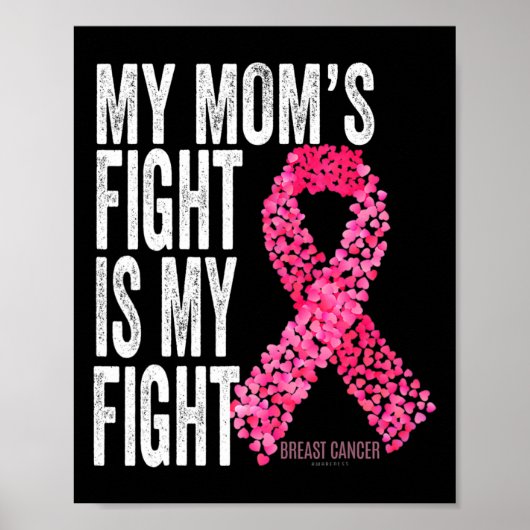 Mom's Fight is mijn strijd tegen borstkanker Aware Poster (Voorkant)