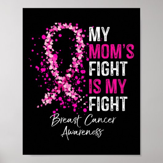 Mom's Fight is mijn strijd tegen borstkanker Aware Poster (Voorkant)