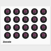Mom's Fight is mijn strijd tegen borstkanker Aware Ronde Sticker (Vel)