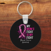 Mom's Fight is mijn strijd tegen borstkanker Aware Sleutelhanger (Voorkant)